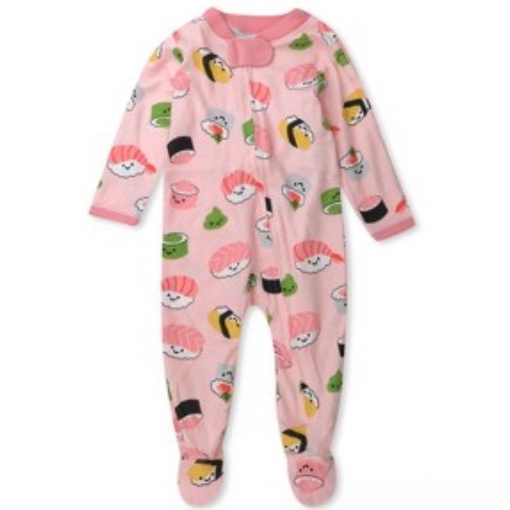NWOT HONEST Pink Sushi Print Baby Sleeper